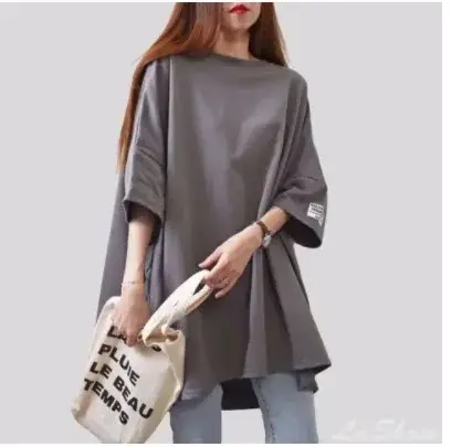 Loose Women's Mid-Length T-Shirt Summer Hot Sale Of The Season New Style Dopaamine Short Sleeve Cover Hip European Fashion Top T
