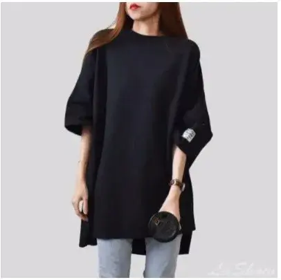 Loose Women's Mid-Length T-Shirt Summer Hot Sale Of The Season New Style Dopaamine Short Sleeve Cover Hip European Fashion Top T