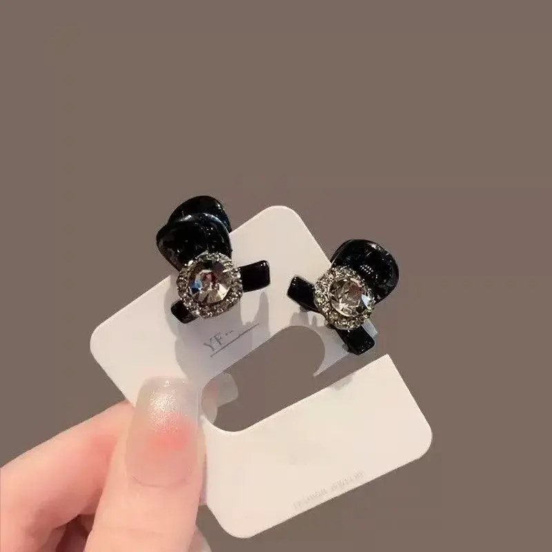 Mini Sparkling Side Bangs Hair Claw Clip for Women Elegant Diamond Precise Hair Accessories Princess Style Hair Grips