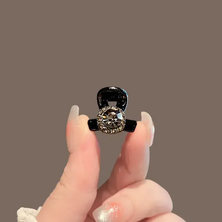 Mini Sparkling Side Bangs Hair Claw Clip for Women Elegant Diamond Precise Hair Accessories Princess Style Hair Grips