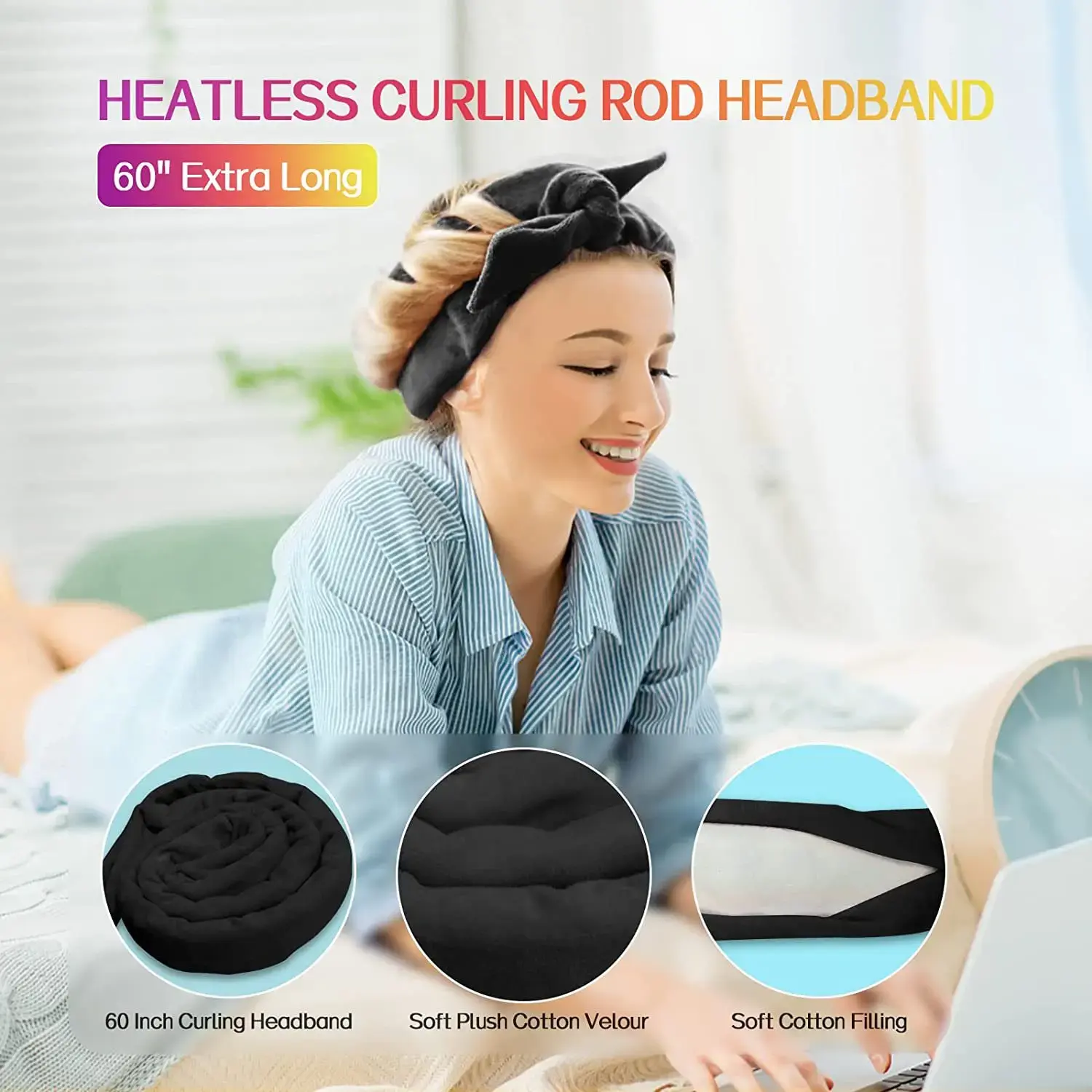 Heatless Sleep Curly Hair Band Set Big Wave Hair Styling Tool Box Gift Set Lazy Person's No Heat Curling Iron Hair Accessory