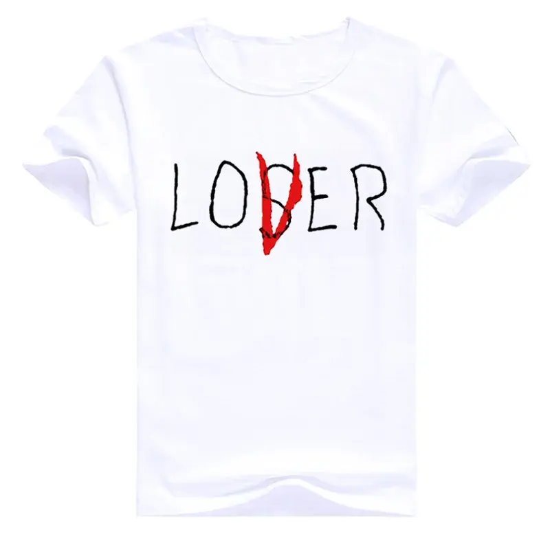 Lover Loser Funny Printed T-Shirt For Men And Women Plus Size Lettered Printed Crew Neck Short Sleeve Chinese Style