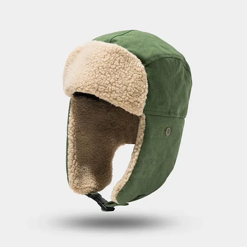 Warm Ear Protection Hat for Men And Women Electric Vehicle Riding Pilot Style Cap Thermal Cotton Northeast Us Design