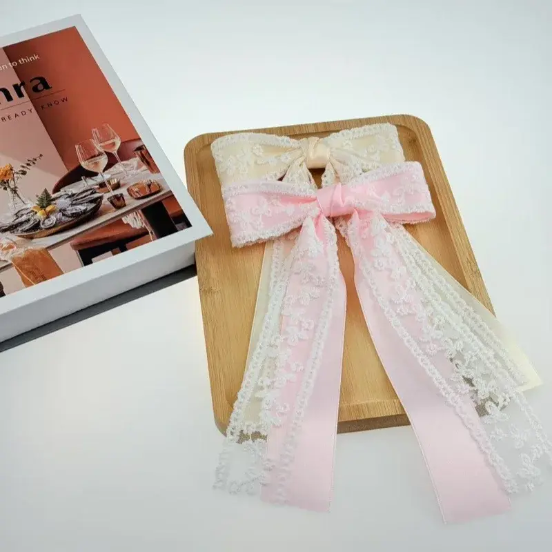 Elegant Sweet Princess Hair Accessories Lace Butterfly Knot Hair Clip Advanced Ladies Styling Hairpins Salon Fixed Hair Clips