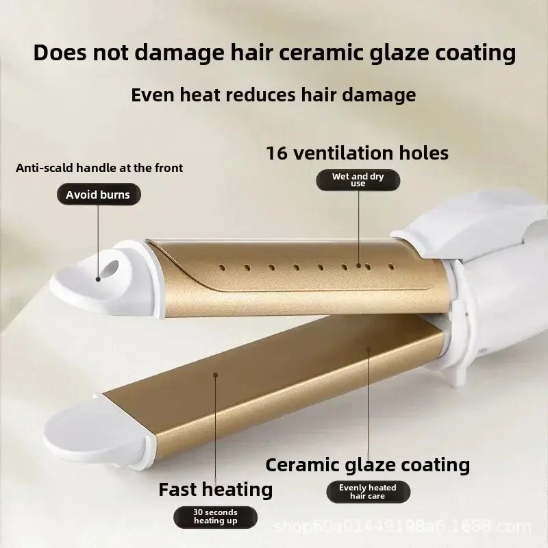 Negative Ion Dual Use Hair Straightening And Curling Iron Clamp Home Use Hair Styling Tool Damage Free Salon Quality Results