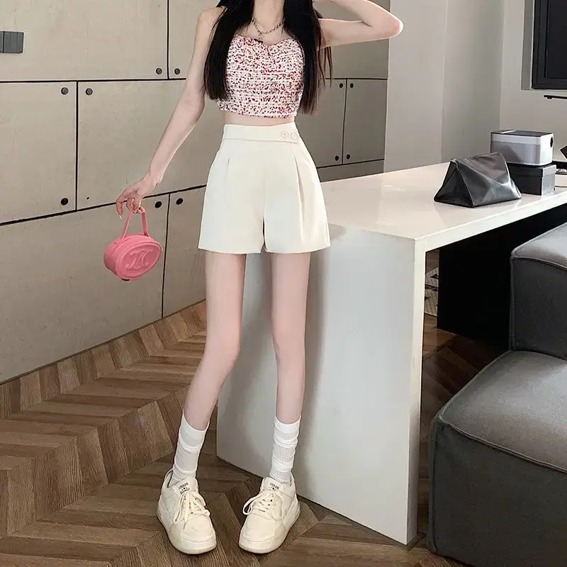 Slimming High Waist Suit Shorts Women's Summer Thin Casual Versatile Lightweight Comfortable Korean Style Fashionable Hot Pants