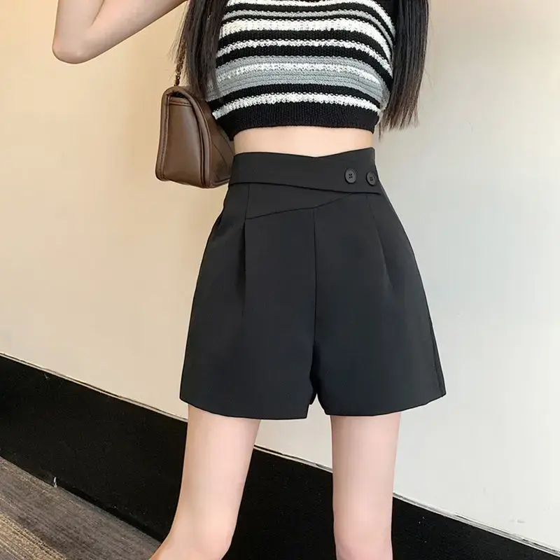 Slimming High Waist Suit Shorts Women's Summer Thin Casual Versatile Lightweight Comfortable Korean Style Fashionable Hot Pants