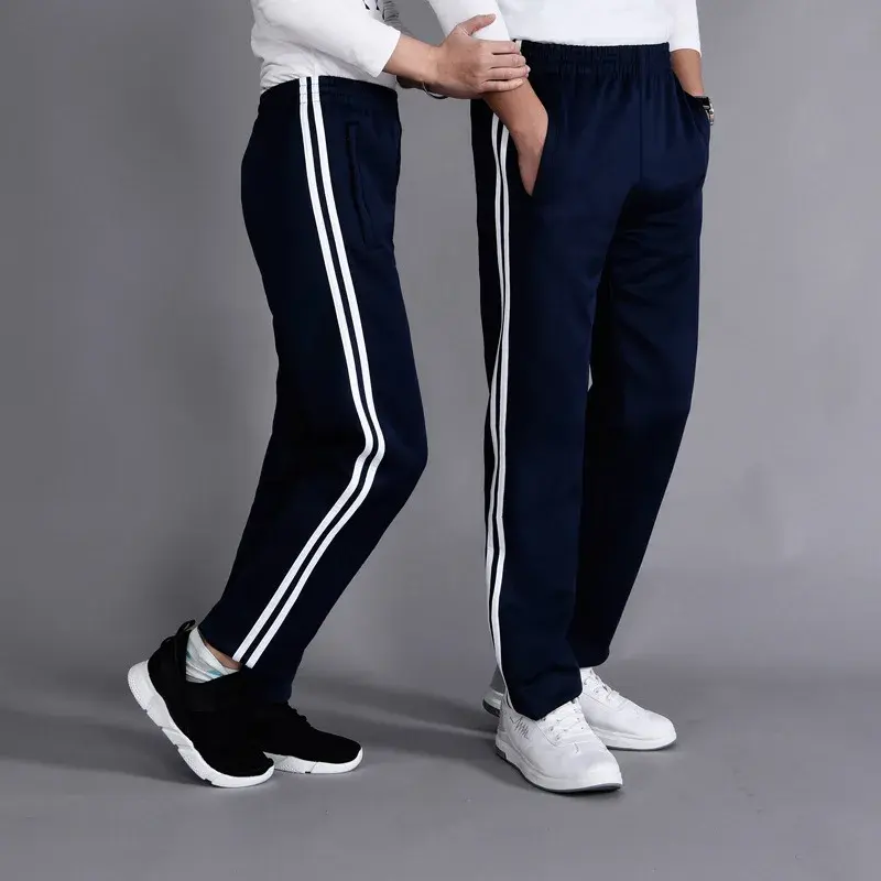 Student Sports Pants Men's Straight Leg Two Bars Women's School Uniform Trousers Large Size Sweatpants Running School Pants