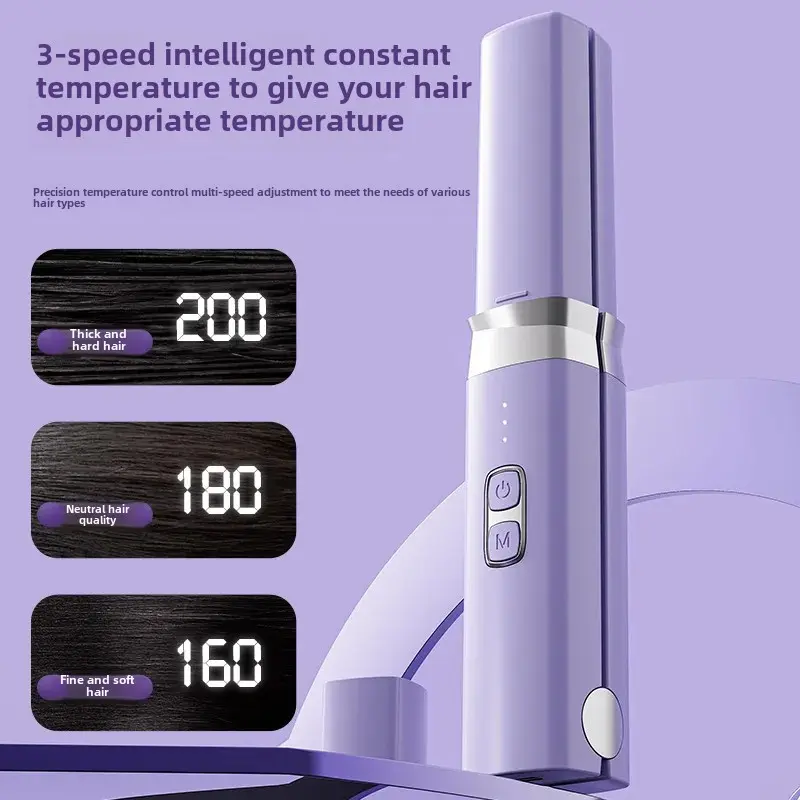 Mini Portable USB Charging Straightener Curling Iron Lipstick Small Clip Board Bangs Hair Straightening Tool Salon Accessories