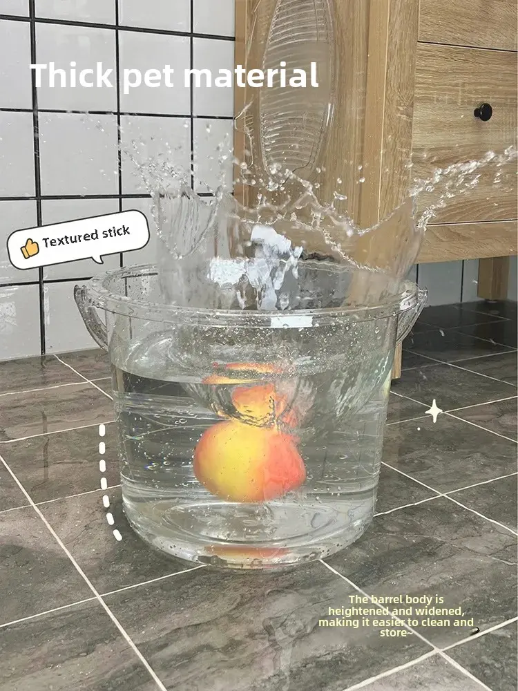 Student Dormitory Face Washing Plastic Bucket Set Handheld Thickened Transparent Laundry Tub Outdoor Water Tub Home Use