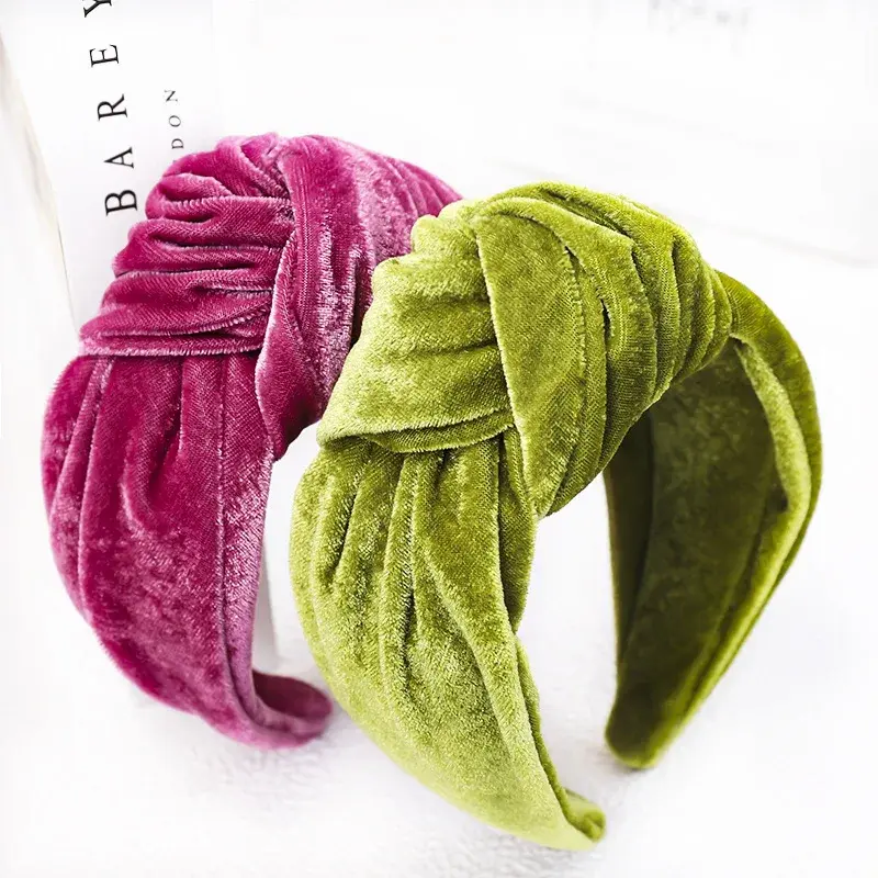 Autumn/Winter New Style Pleuche Tied Hairband SimpleSweet Wide Edge Fabric Art Headband Wholesale C729