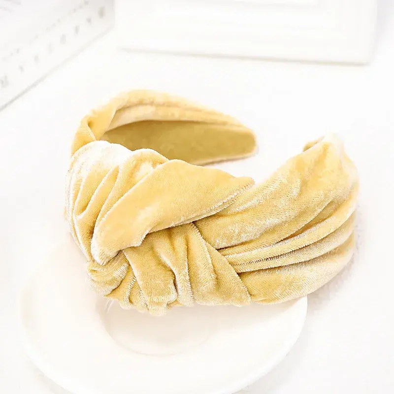Autumn/Winter New Style Pleuche Tied Hairband SimpleSweet Wide Edge Fabric Art Headband Wholesale C729