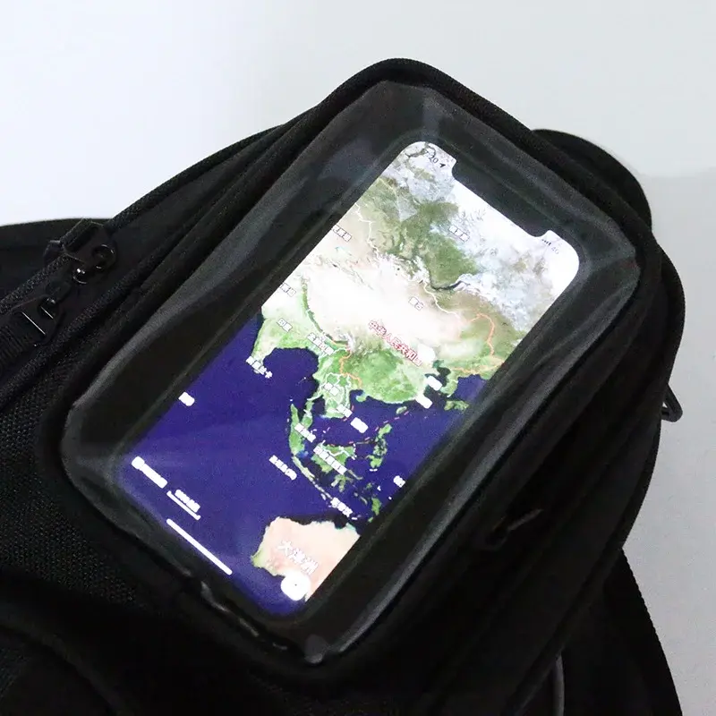 New Motorcycle Fuel Tank Bag Waterproof Large Screen Navigation Bag With Earphone Hole Magnet Motorcycle Equipment Accessories