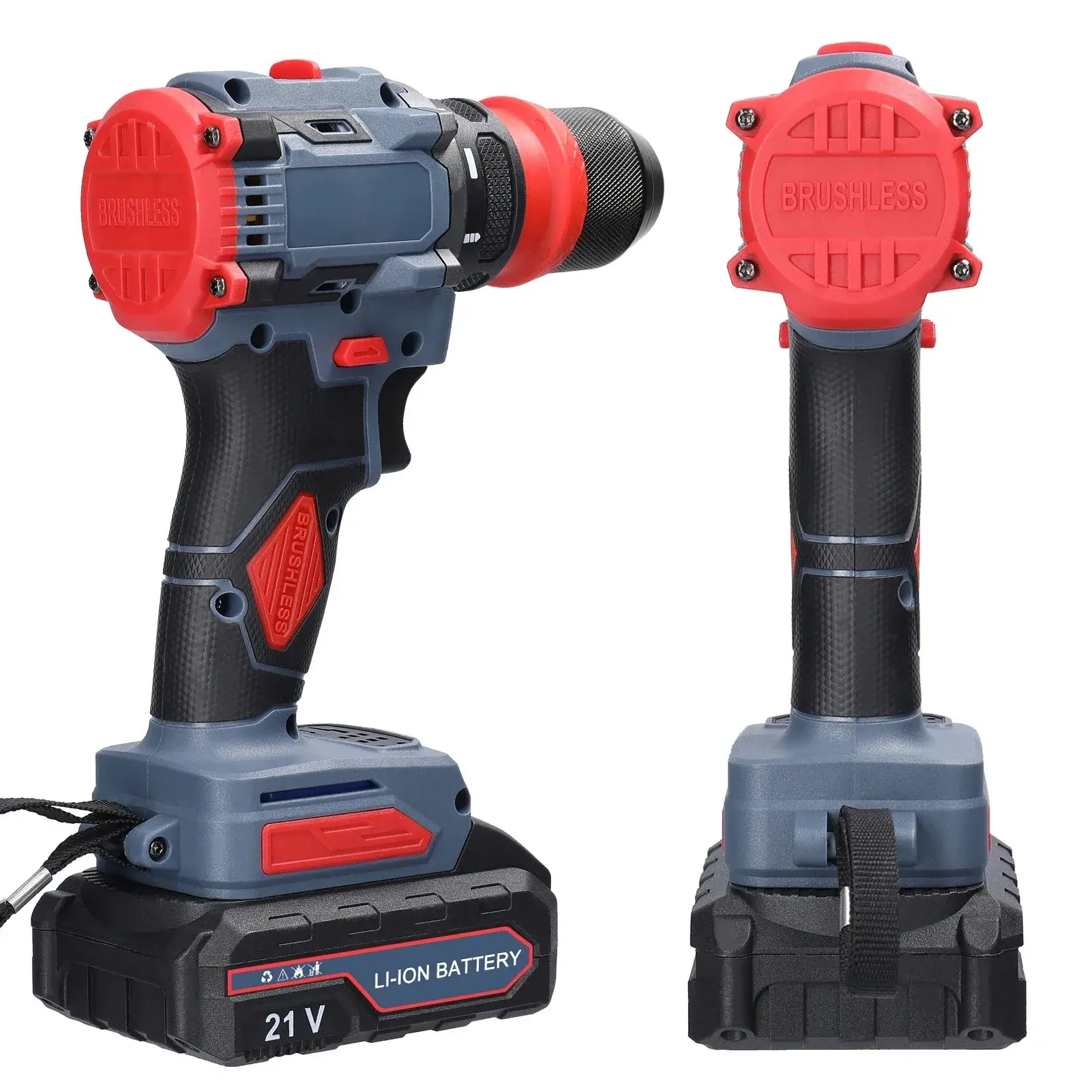 High-Power Fast-Charging Brushless Motor Clutch 21V Ratchet Head Drill Bit Electric Screwdriver Home Use Plastic Box