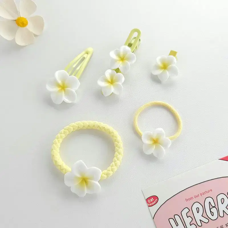 New Sweet Egg Flower Series Hair Accessories Super Fairy Flower Clip Ponytail Holder Hair Rope Bangs Fringe Hair Clip