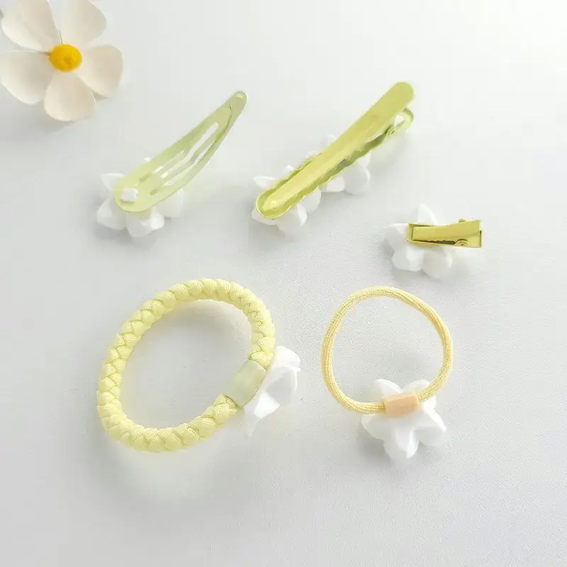 New Sweet Egg Flower Series Hair Accessories Super Fairy Flower Clip Ponytail Holder Hair Rope Bangs Fringe Hair Clip