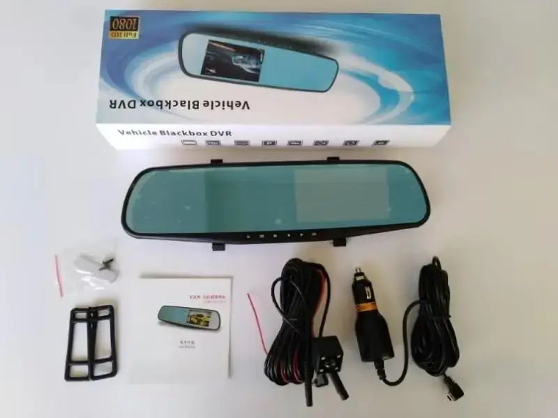 Car Rearview Mirror Dash Cam 4.3 Inch 1080p Single Double Lens Backup Camera Parking Monitoring Integrated GPS Navigation