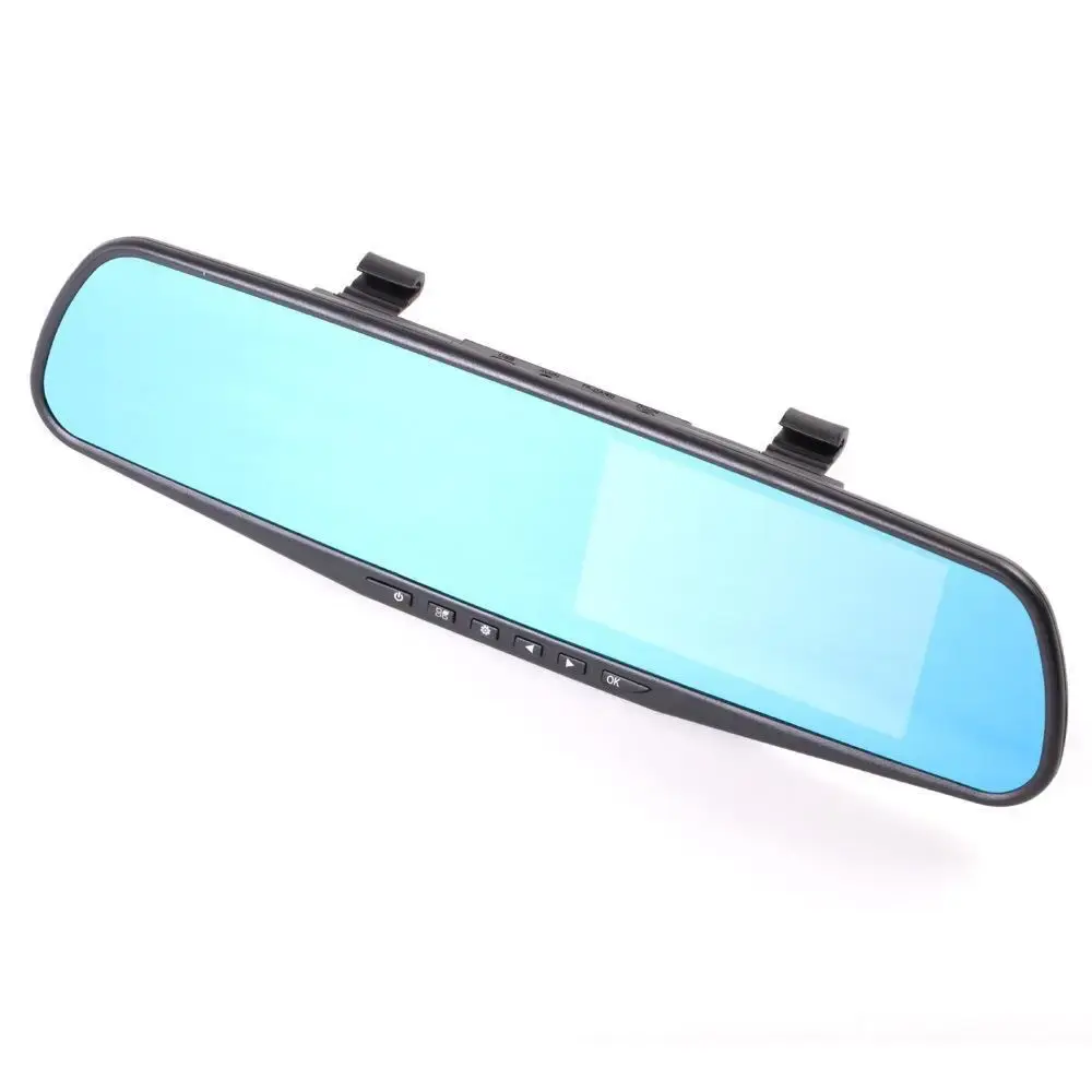 Car Rearview Mirror Dash Cam 4.3 Inch 1080p Single Double Lens Backup Camera Parking Monitoring Integrated GPS Navigation