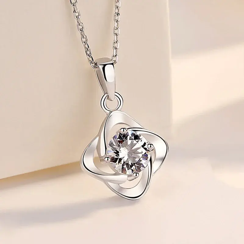 Zhou Da Sheng PT950 Platinum Necklace Women's Moissanite Necklace Moissanite Pendant White Gold Upscale Jewelry Gift For Couples