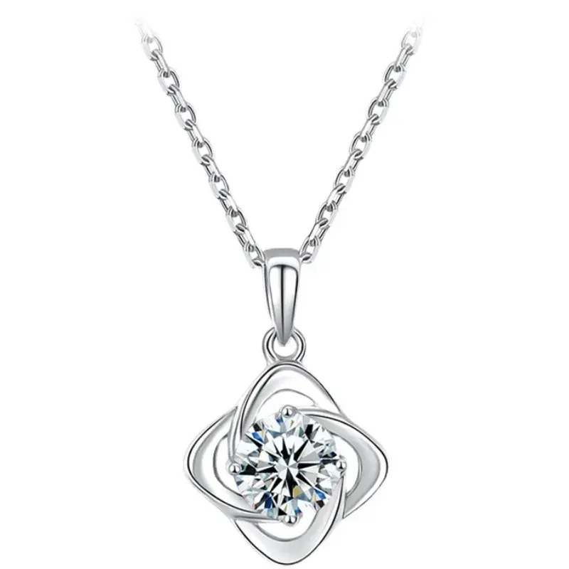 Zhou Da Sheng PT950 Platinum Necklace Women's Moissanite Necklace Moissanite Pendant White Gold Upscale Jewelry Gift For Couples