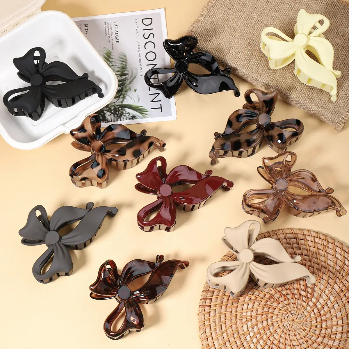 Butterfly Knot Hair Clip 3D Design Shark Clamp Simplest Style Hairdo Windproof Hair Accessories Professional Salon Fixed Hair Cl