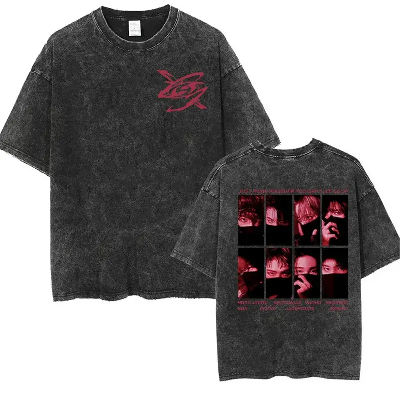 Ateez Fin Wjll Album Concert Hot Sale Of The Season Korean Vintage Washed T-Shirt Short Sleeve Crew Neck Women's Fashion Top fro