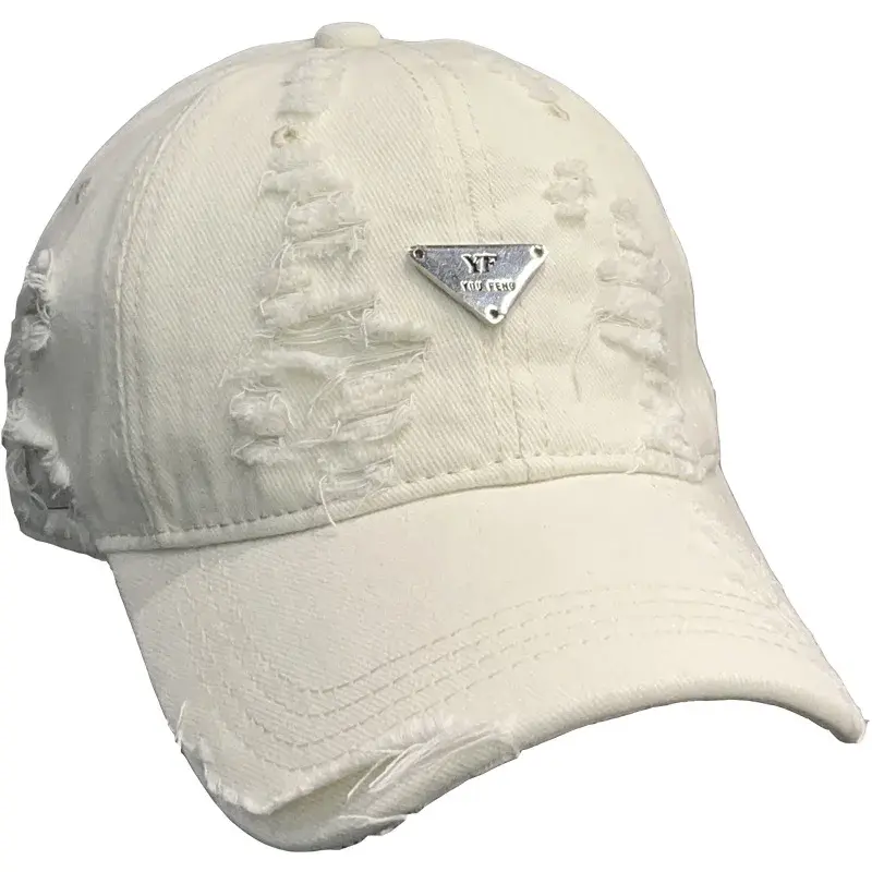 Women's Summer Vintage Baseball Cap Large Head Size Worn-In Hole Faux Fur Breathable Mini Duckbill Hat Sun Protection