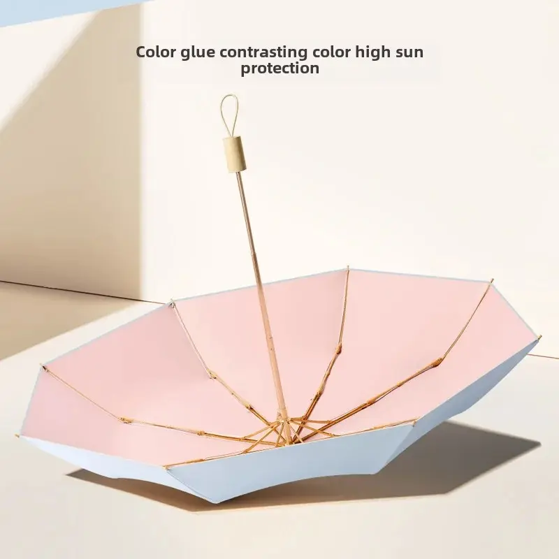High Aesthetic Value Sunshade Umbrella Women's UV Protection Foldable Umbrella Rain And Sun Dual Purpose Advertising Umbrella