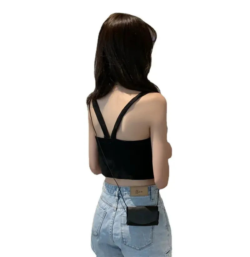 White Cropped Tank Top Sleeveless Women's Inner Wear Base Layer Top Sexy Smooths Your Silhouette Casual Style Short Length