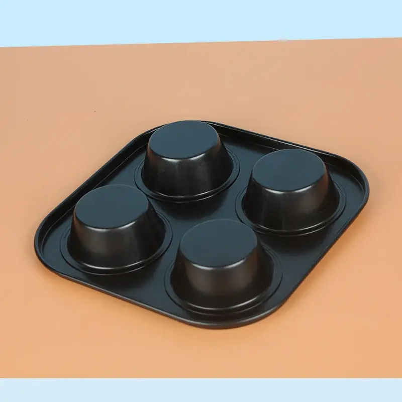 Non-Stick Round 6-Cavity 12-Cavity Cake Mold Flat Bottom Muffin Cupcake Baking Tool Home Use Oven Baking Mold In Stock