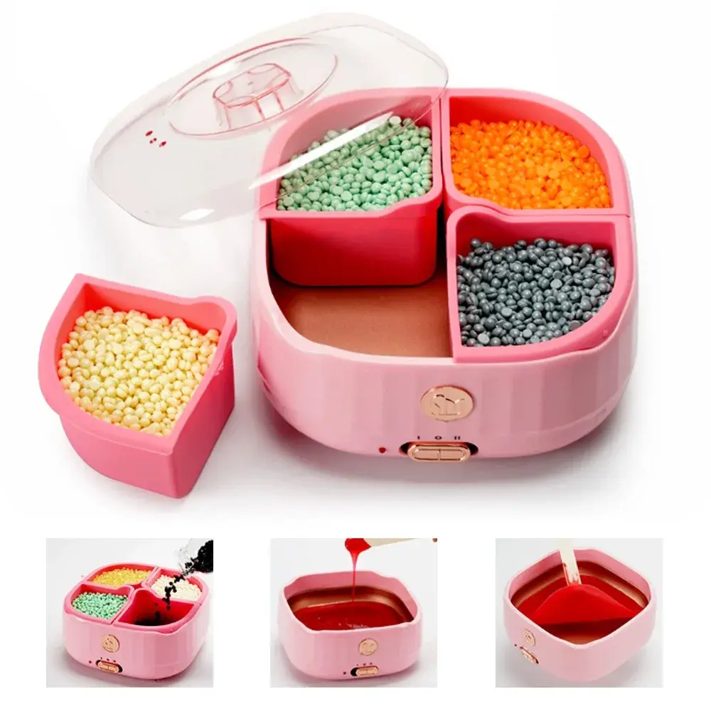 Quick Heating Silicone Wax Therapy Machine Non-Stick Pot Hair Removal Device Fast Melting Wax Square Bean Machine Home Appliance