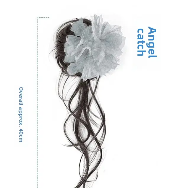 Women's Hair Accessories Bun Headband Hair Hoop Lazy Girl Hair Styling Tool Natural Fluffy Hair Flower Bud Headwear