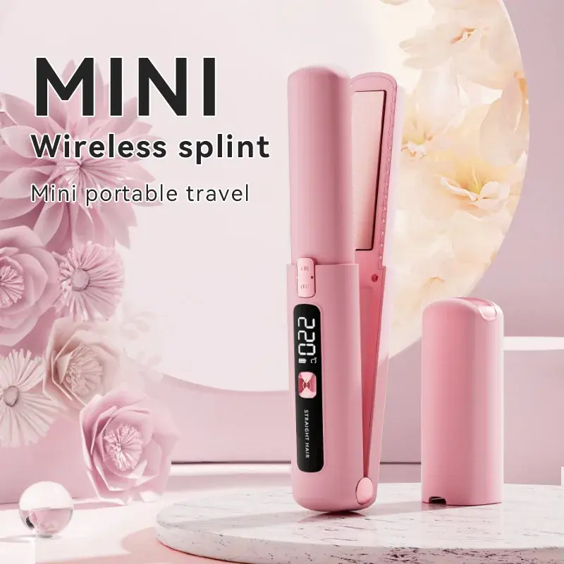 New Wireless Charging Mini Ceramic Straightening Iron Portable Hair Styling Tool Damage Free Home Use Lazy Clamp Straightener