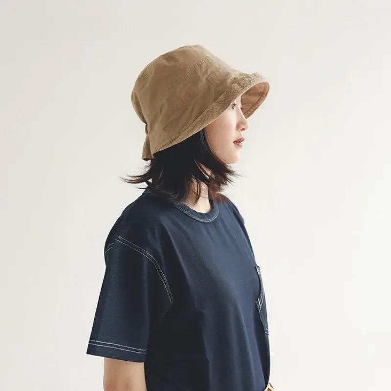 Women's Summer Sun Hat UV Protection Face Covering Casual Fisherman Cap Sunscreen Cloth Basin Hat Fishing Net Cap Style