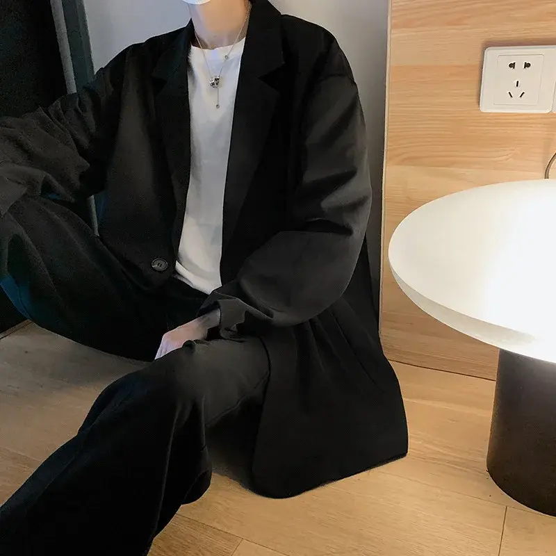 Casual Western-style Men's Suit Loose-fit Hong Kong Style Streetwear Trendy Korean Version Single-breasted Jacket