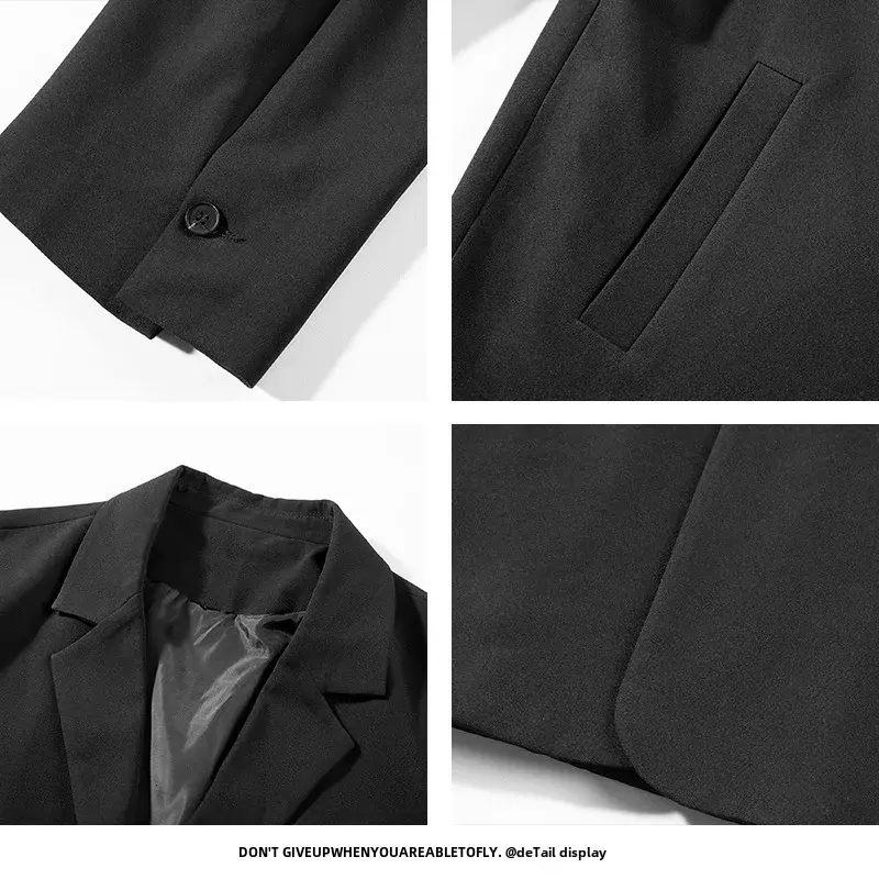 Casual Western-style Men's Suit Loose-fit Hong Kong Style Streetwear Trendy Korean Version Single-breasted Jacket