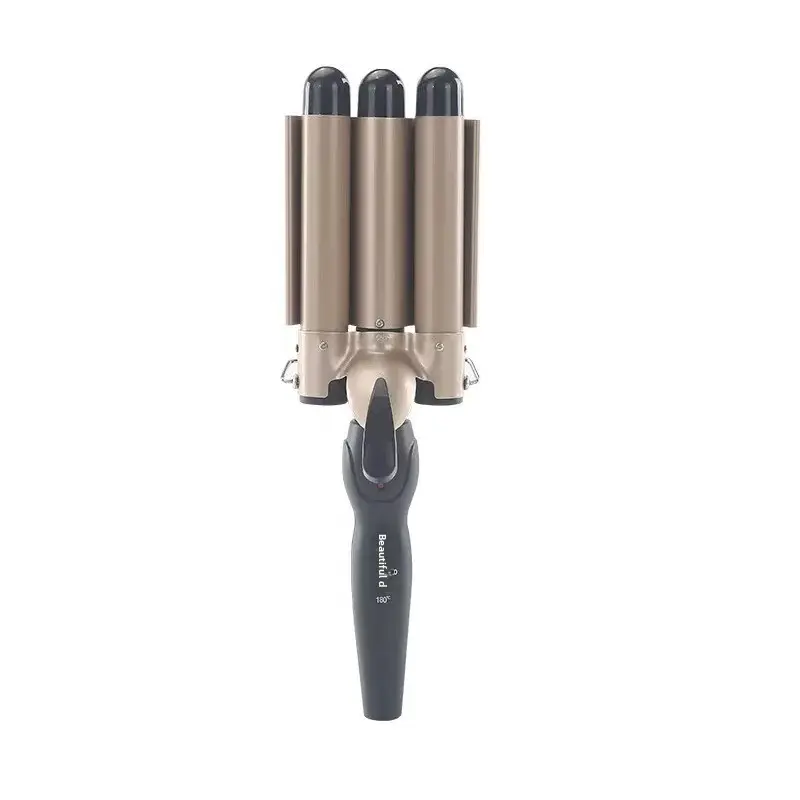 Three-Pipe Hair Curling Iron Large Wave Beauty Hair Rod Water Wave Pattern Iron Clamp Board Salon Tool Accessories
