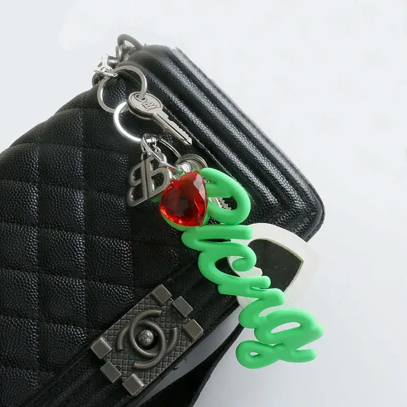 Vintage Large Letter Silicone Keychain Rogue Bag Accessories Unique Car Key Ring Pendant Stylish Bag Parts Accessories