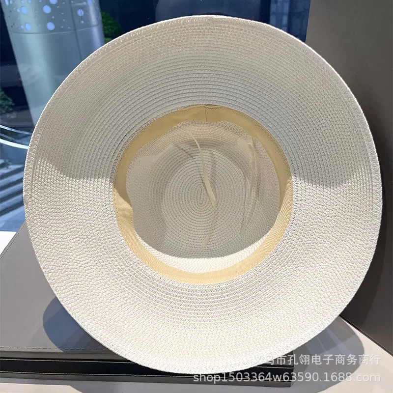 French Hepburn Style Women's Straw Hat Summer Face Sunscreen Beach Holiday Sun Hat Lace Net Cap Beachside Vacation Hat