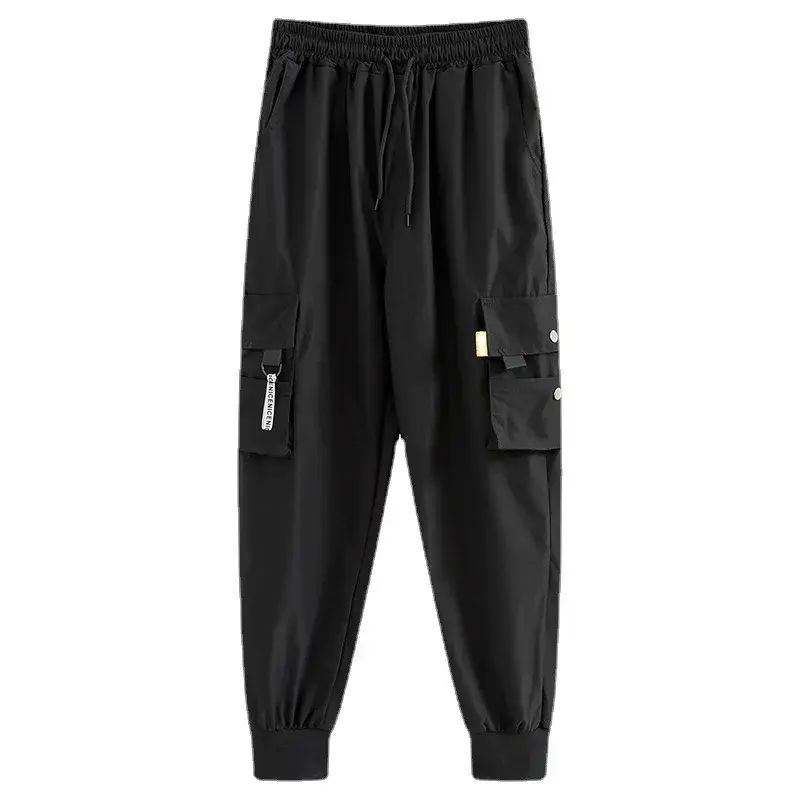 Tall Women Casual Harem Pants Thin Black Sports Loose Cuffed Trousers Spring Summer Lightweight Nine-Piece Workwear Trousers