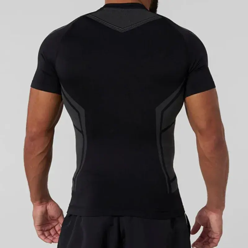 Men's Summer Quick Dry Breathable Basketball Outdoor Running Fitness T-Shirt Elastic Sportswear Comfortable Casual Tee