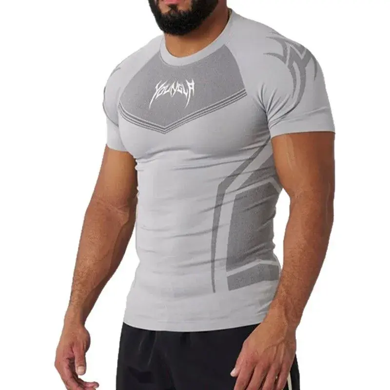 Men's Summer Quick Dry Breathable Basketball Outdoor Running Fitness T-Shirt Elastic Sportswear Comfortable Casual Tee
