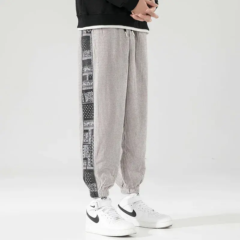 Autumn/Winter Loose-Fit Men's Corduroy Casual Pants High-Waist Elastic Waist Breathable Trousers For Comfort And Style