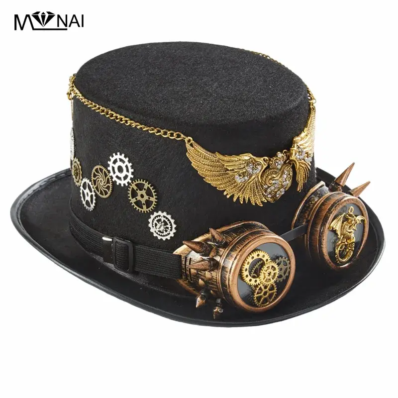Punk Hat Cosplay Ball Victoria Period Eye Protection Dull Black High Cap Summer China Mainland Origin Gift Hat/Bucket Hat