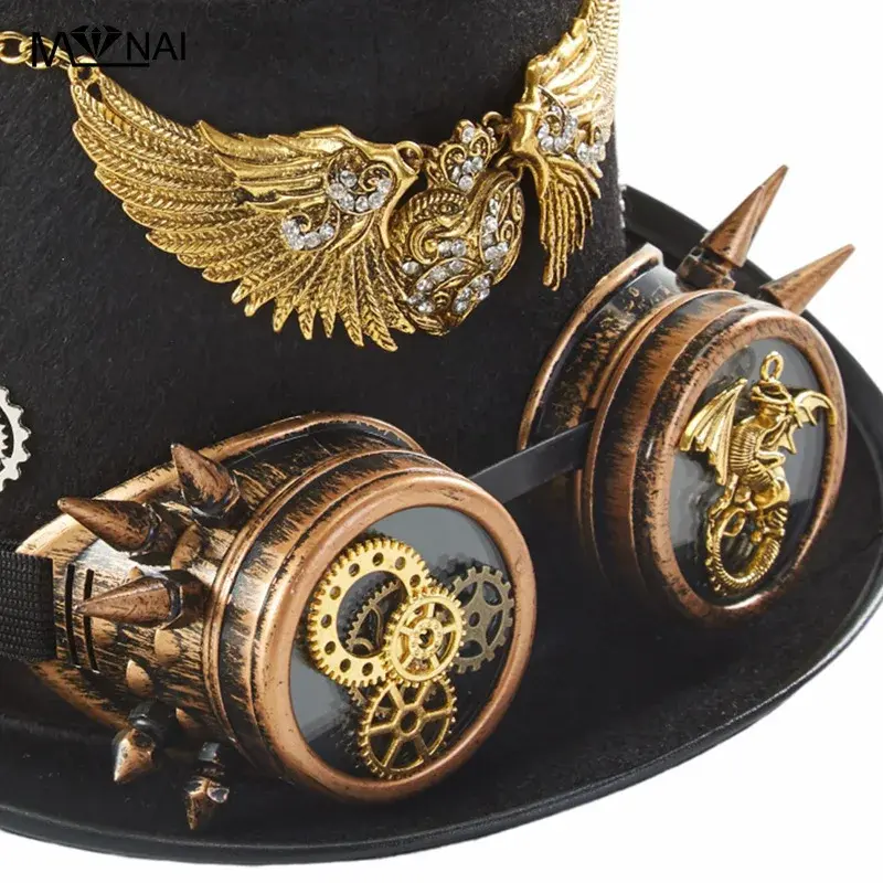 Punk Hat Cosplay Ball Victoria Period Eye Protection Dull Black High Cap Summer China Mainland Origin Gift Hat/Bucket Hat