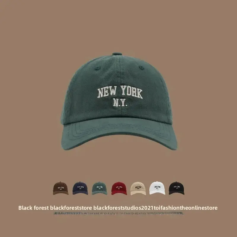 Korean Style Embroidered Soft Top Duckbill Cap Unisex Retro Versatile Popular Autumn Winter Baseball Cap for Men And Women