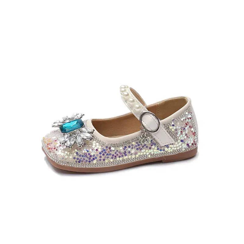 Summer 2023 New Fashionable Stylish Princess Crystal Shoes For Girls Children's Dance Shoes Wholesale Medium To Small Children's