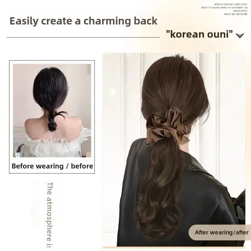 Extensions Fake Hair Big Wave Tail Clip on Wig Realistic Fiber Hair Extension Volumizing Lazy Girl Long Braid Fake Hair