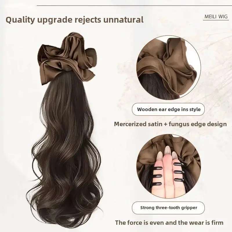 Extensions Fake Hair Big Wave Tail Clip on Wig Realistic Fiber Hair Extension Volumizing Lazy Girl Long Braid Fake Hair