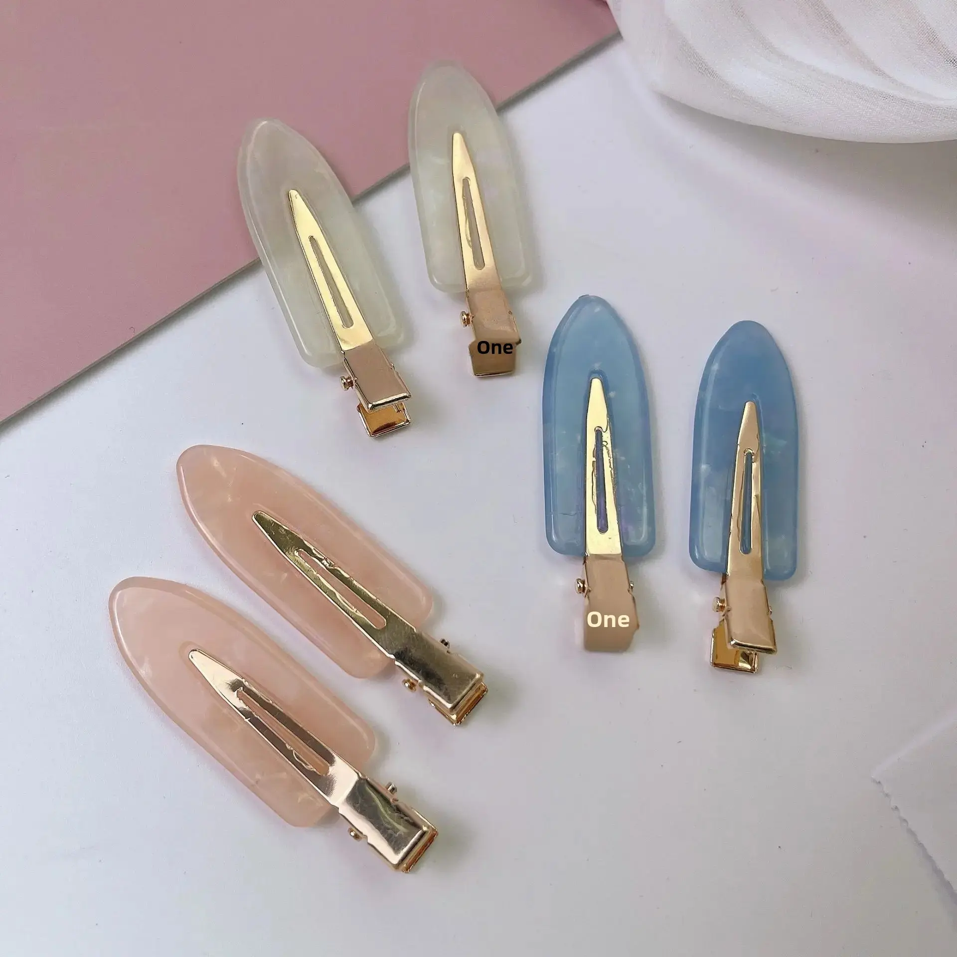 Korean Acetate Seamless Hair Clips Summer Side Duckbill Hair Accessories Women Makeup Bangs Hairdressing Hairdressing Clips